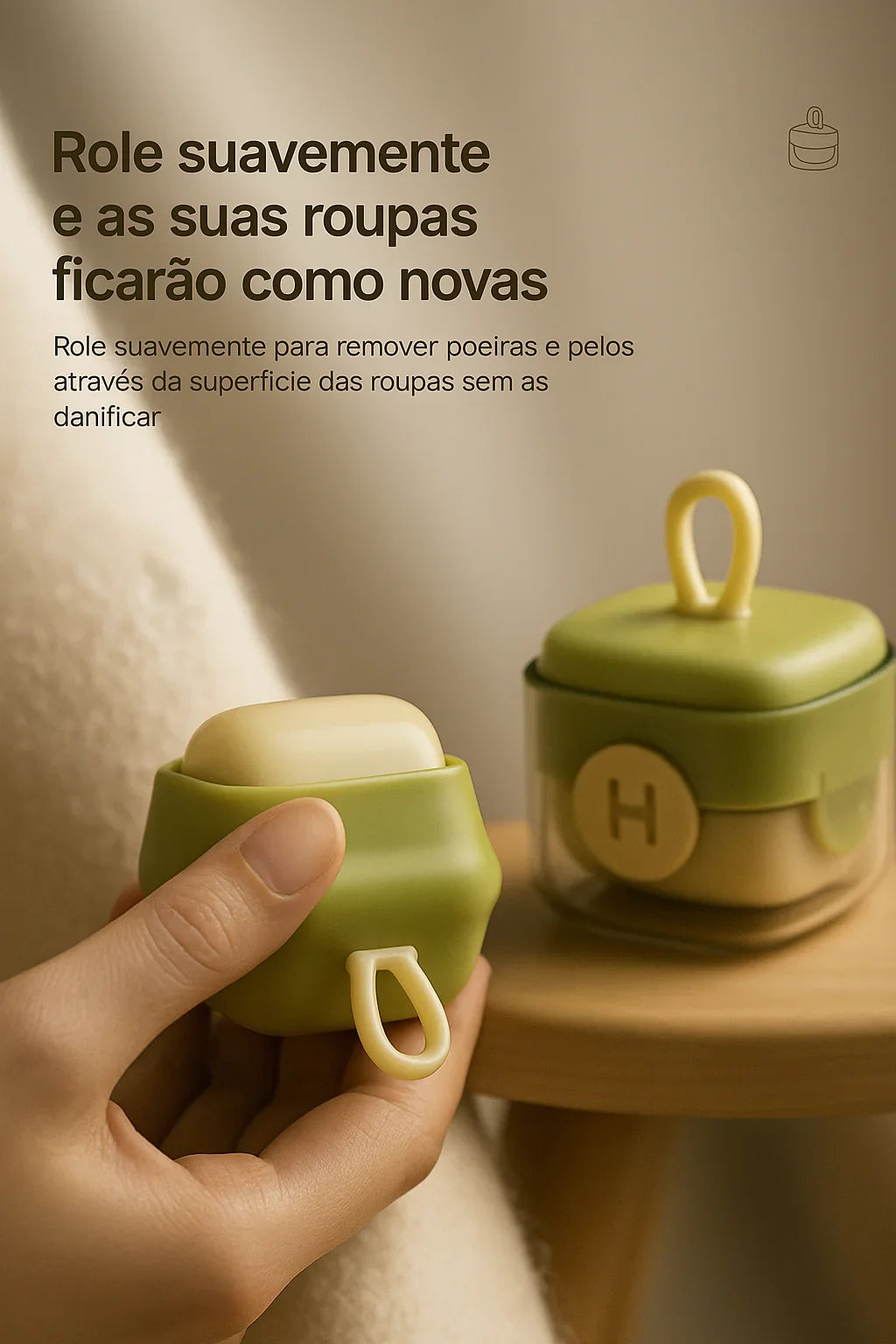 Mini Rolo de Fiapos Lavável e Reutilizável